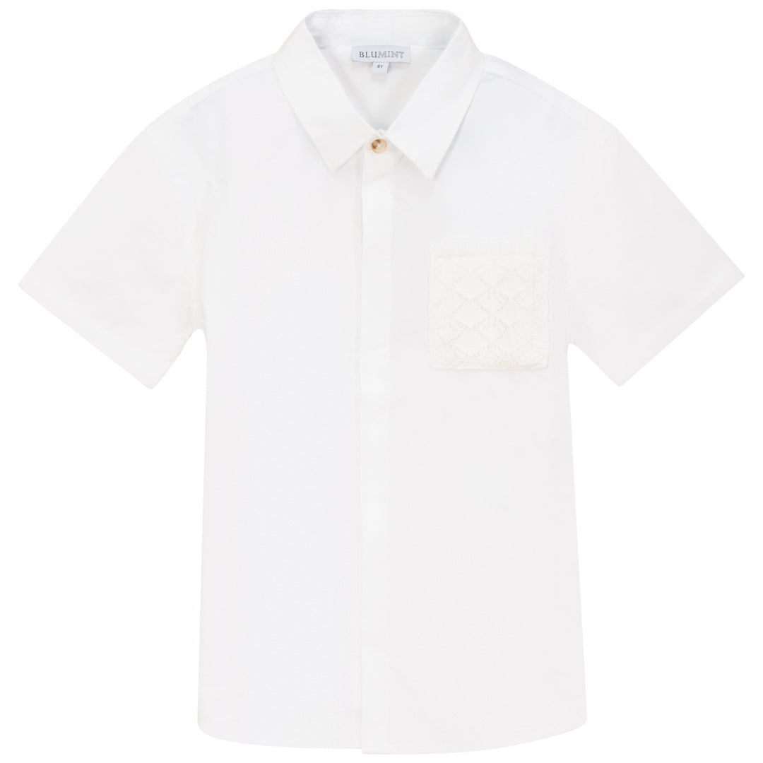 ORI-CROCHET POCKET SHIRT-CREAM