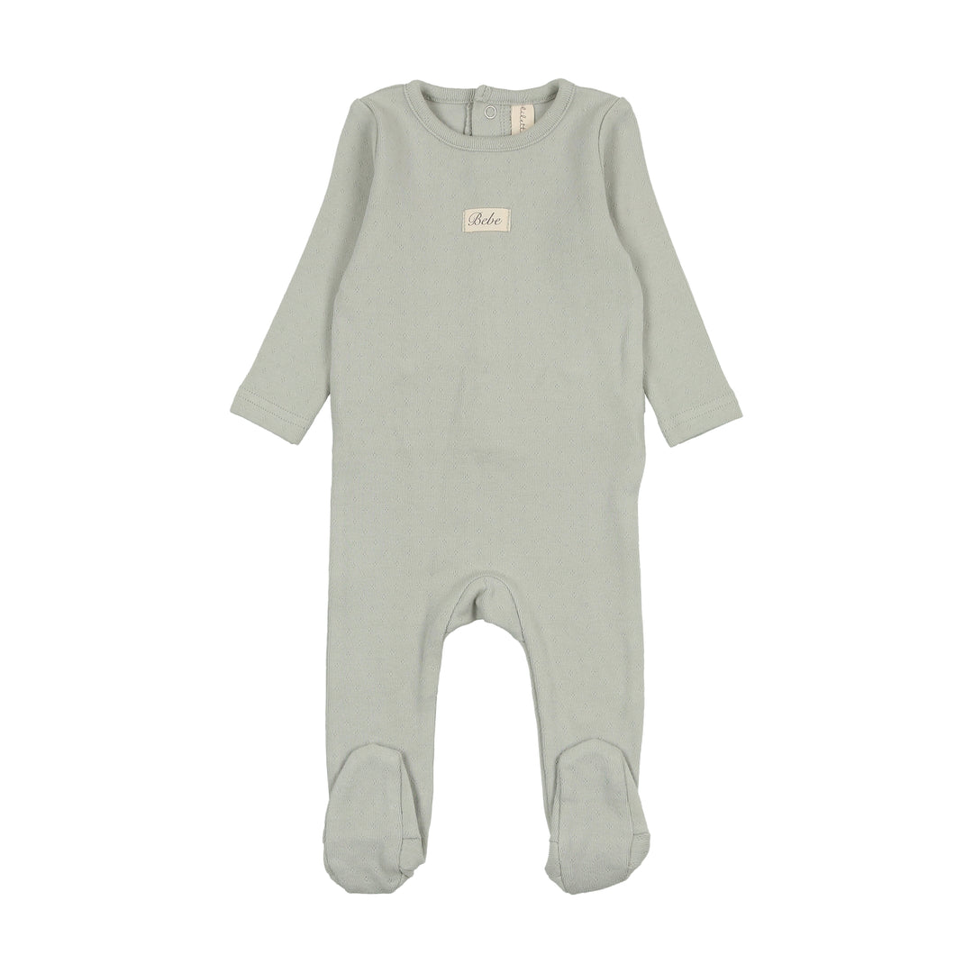 POINTELLE BEBE FOOTIE-SEAFOAM