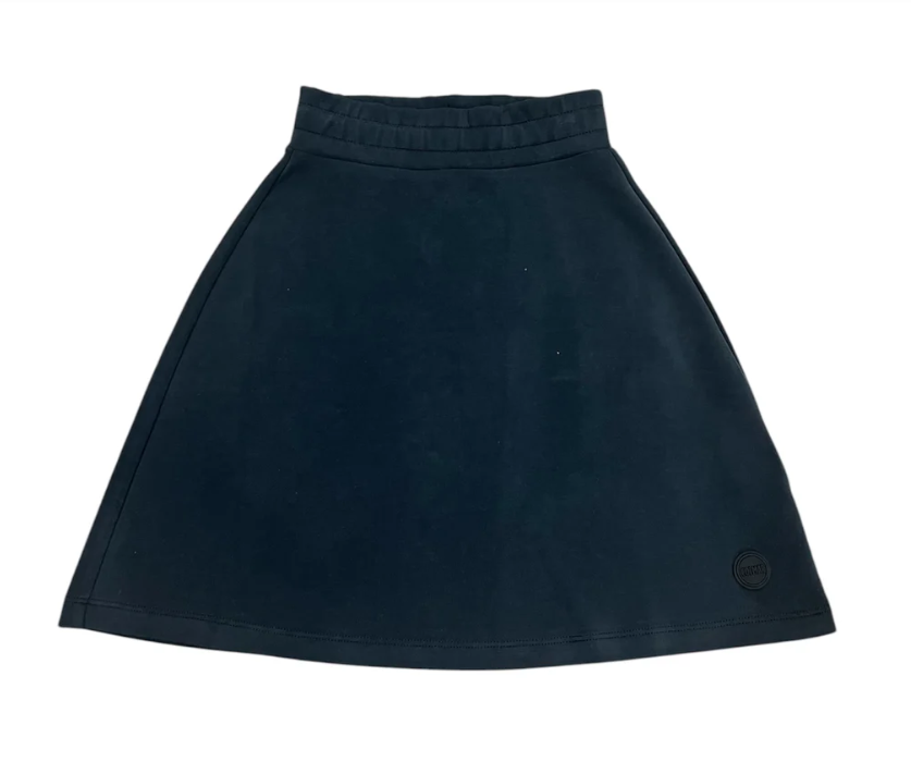 3674-TONE ON TONE LOGO SKIRT-Black