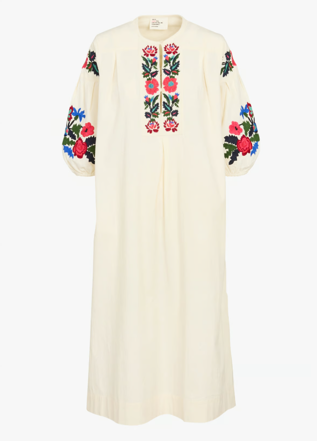 Rudo TCC02 Brd-Off White Short sleeve long dress