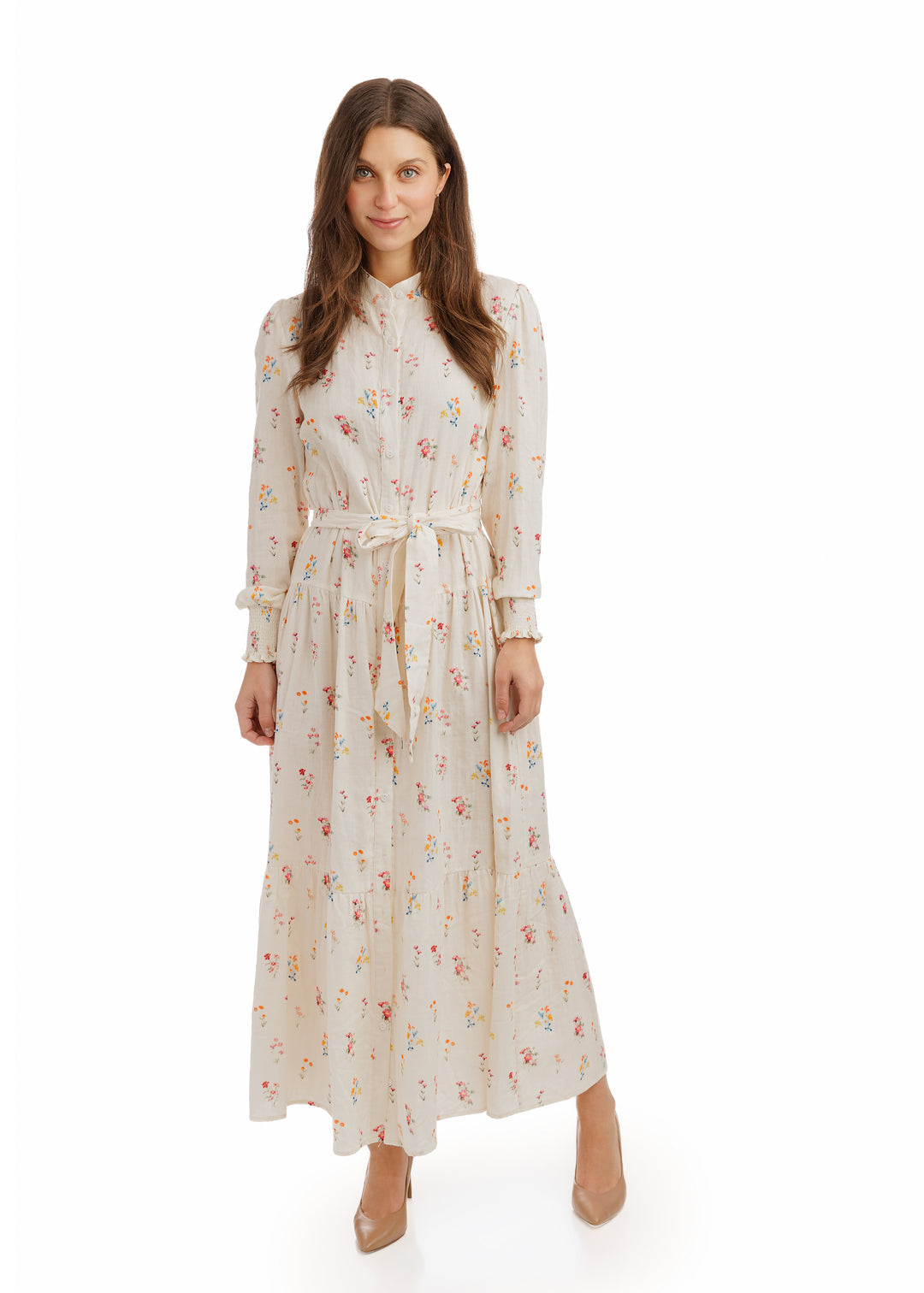 TS51837D-MULTI COLOR FLORAL PRINTED DRESS