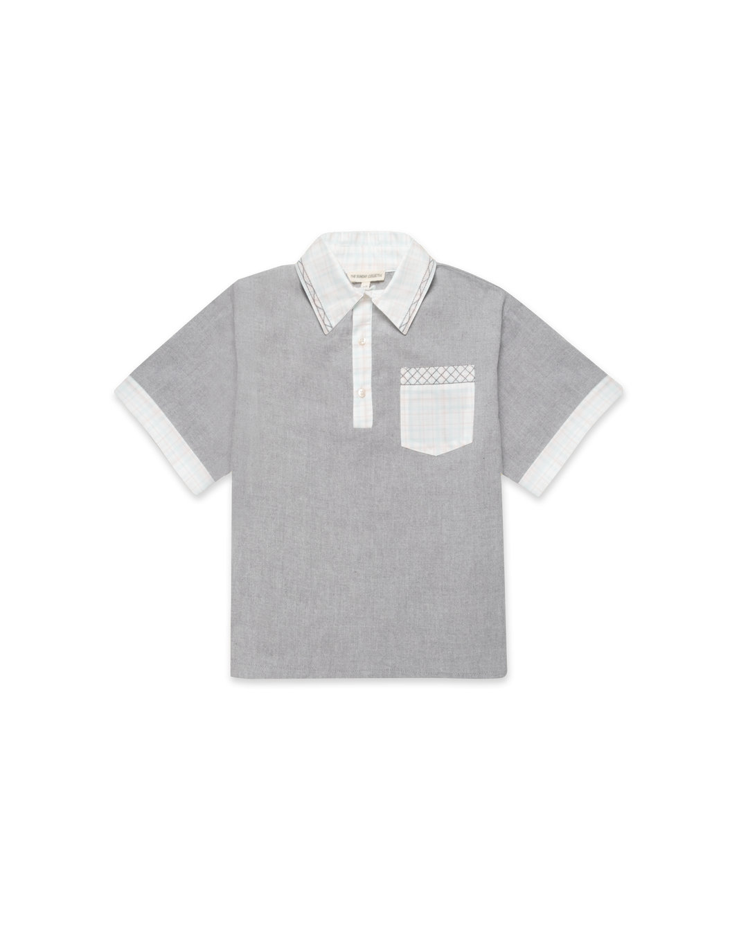 Organic Embroidered Plaid Polo