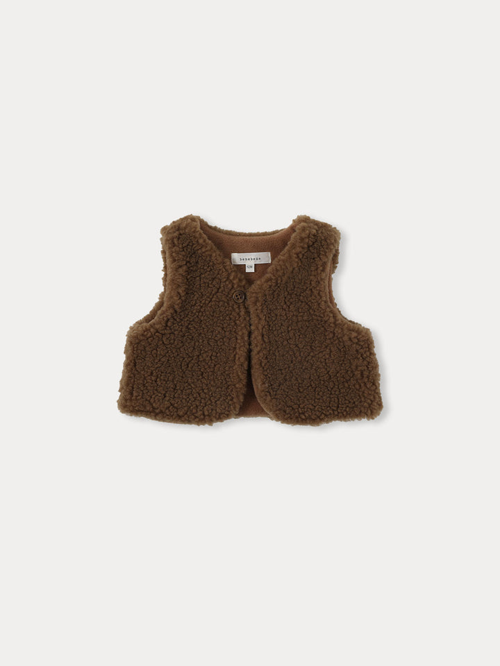 BABY)Dumble Fleece Vest-olive brown