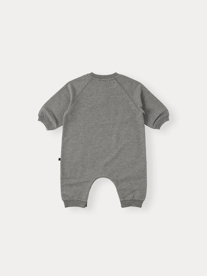 BABY)Button Raglan Romper-charcoal