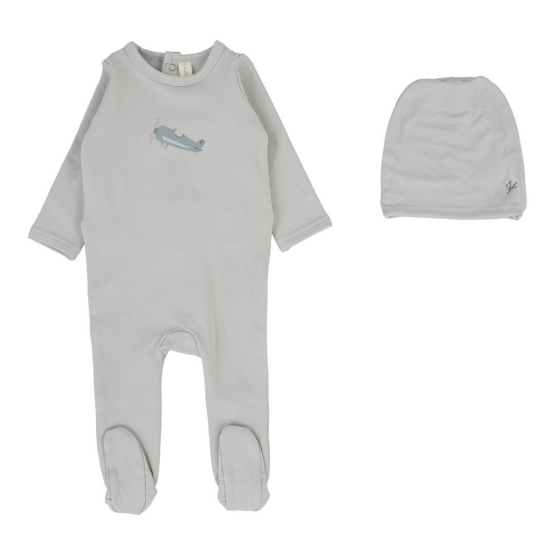 Graphic Footie Set-Pale Blue