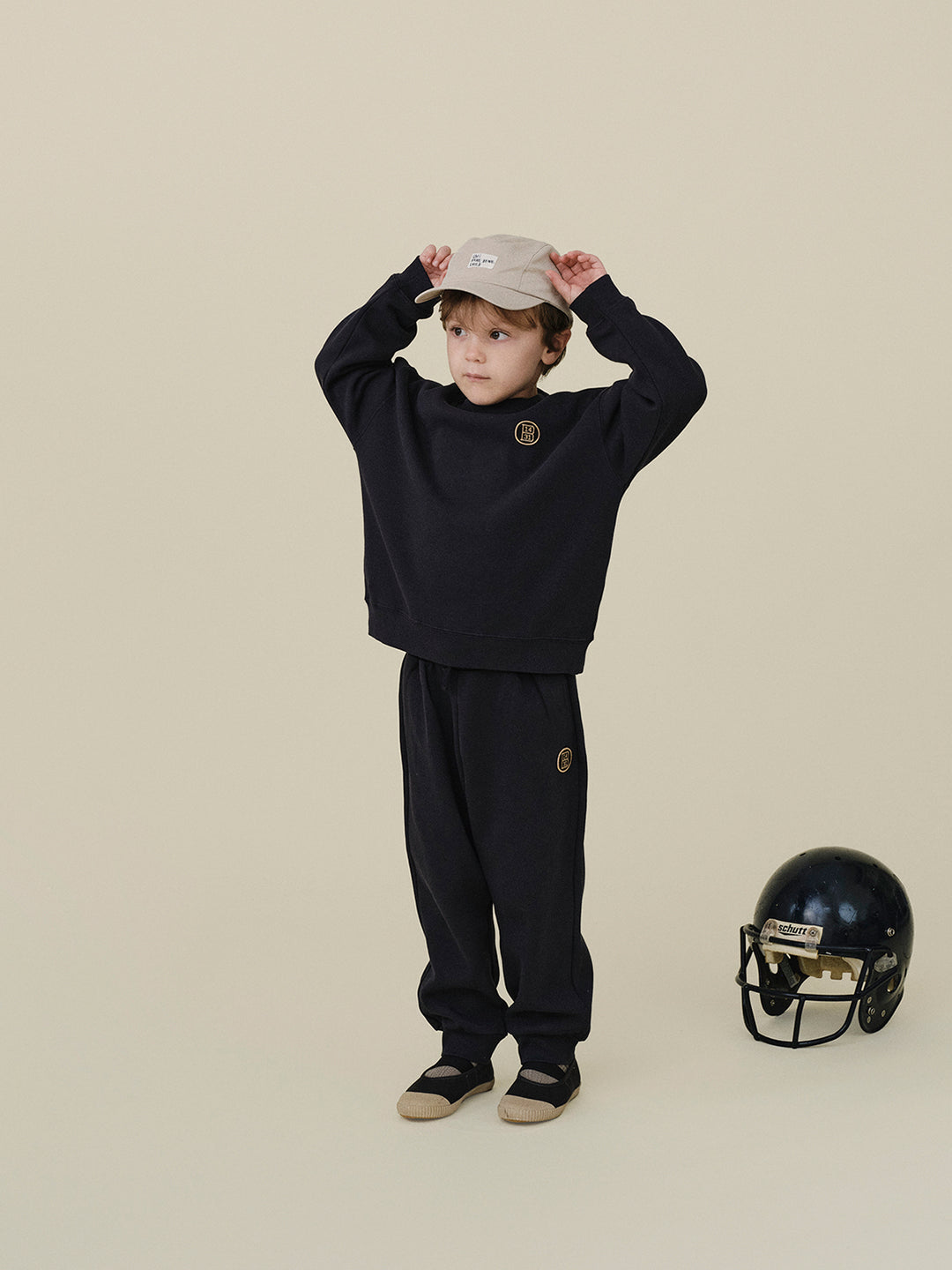 B Number Overfit Sweatshirt-navy