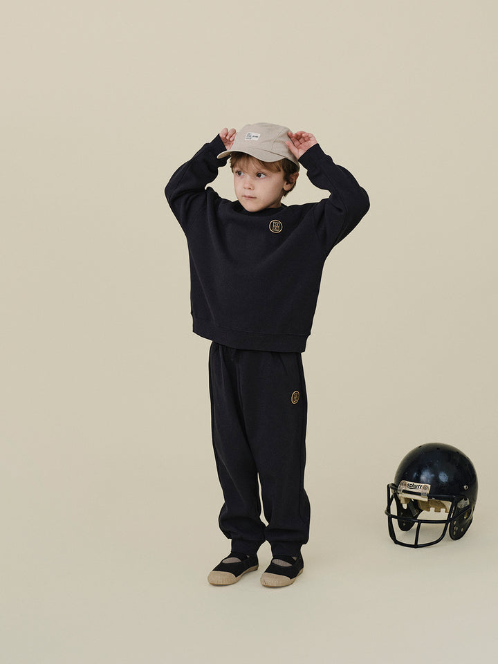 B Number Overfit Sweatshirt-navy
