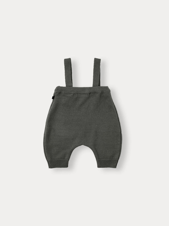 BABY)Cuddly Suspender Knit Pants-grayish khaki