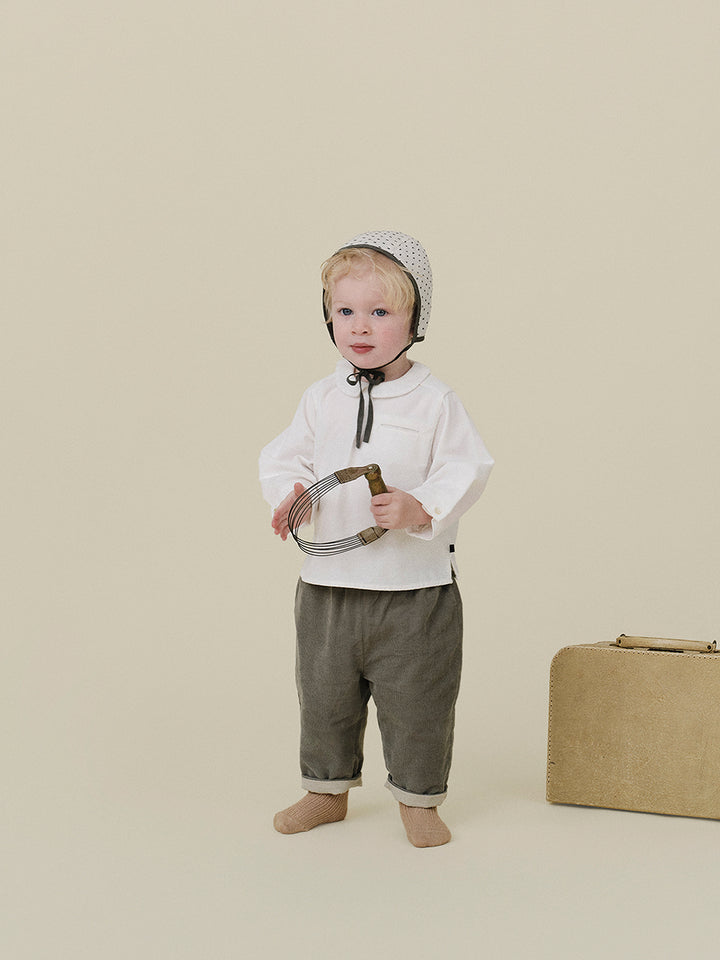 BABY)Cozy Corduroy Two Tone Pants-khaki