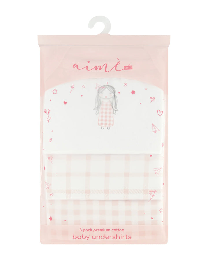Girls Gingham Sleeveless Undershirts