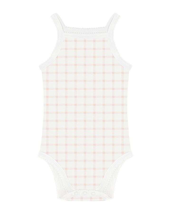 Girls Gingham Sleeveless Undershirts