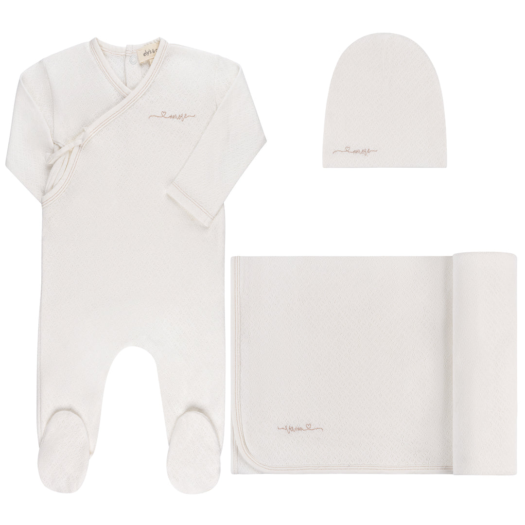 AMORE POINTELLE COLLECTION-3 PC SET-Ivory/Rose Gold