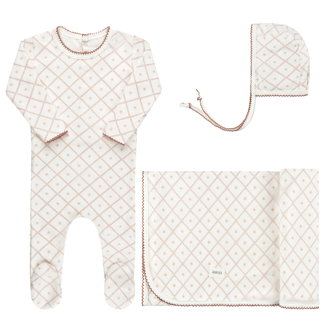 DIAMOND PRINT COLLECTION-TAKE ME HOME SET-Ivory/Pink