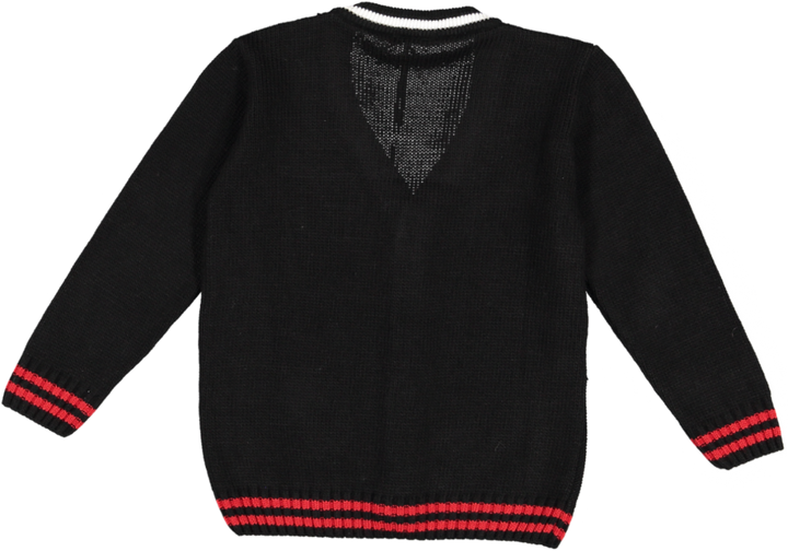 MF4428-CARDIGAN-NERO/PANNA/ROSSO