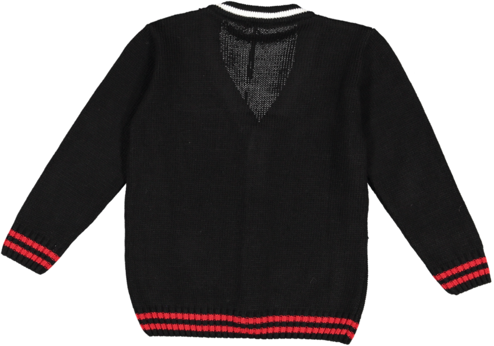 MF4428-CARDIGAN-NERO/PANNA/ROSSO