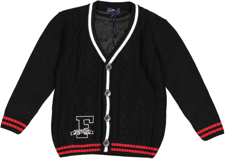 MF4428-CARDIGAN-NERO/PANNA/ROSSO