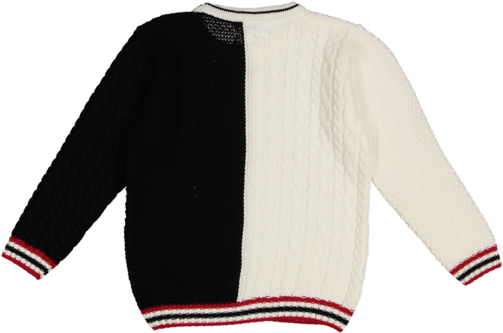 MF4430I-CREW NECK-NERO/PANNA/ROSSO