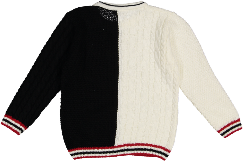 MF4430I-CREW NECK-NERO/PANNA/ROSSO