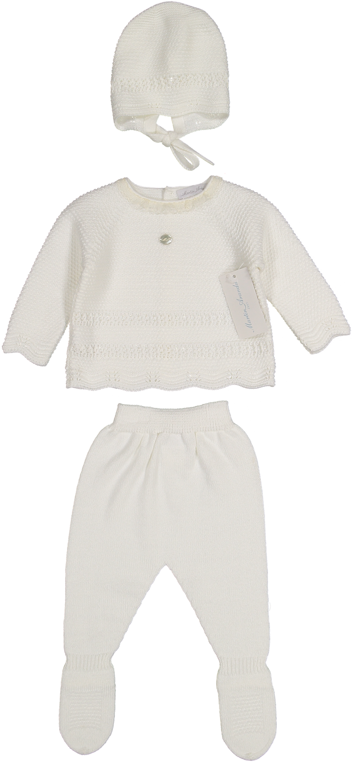 004-10213-SWEATER SET & BONNET-MARFIL