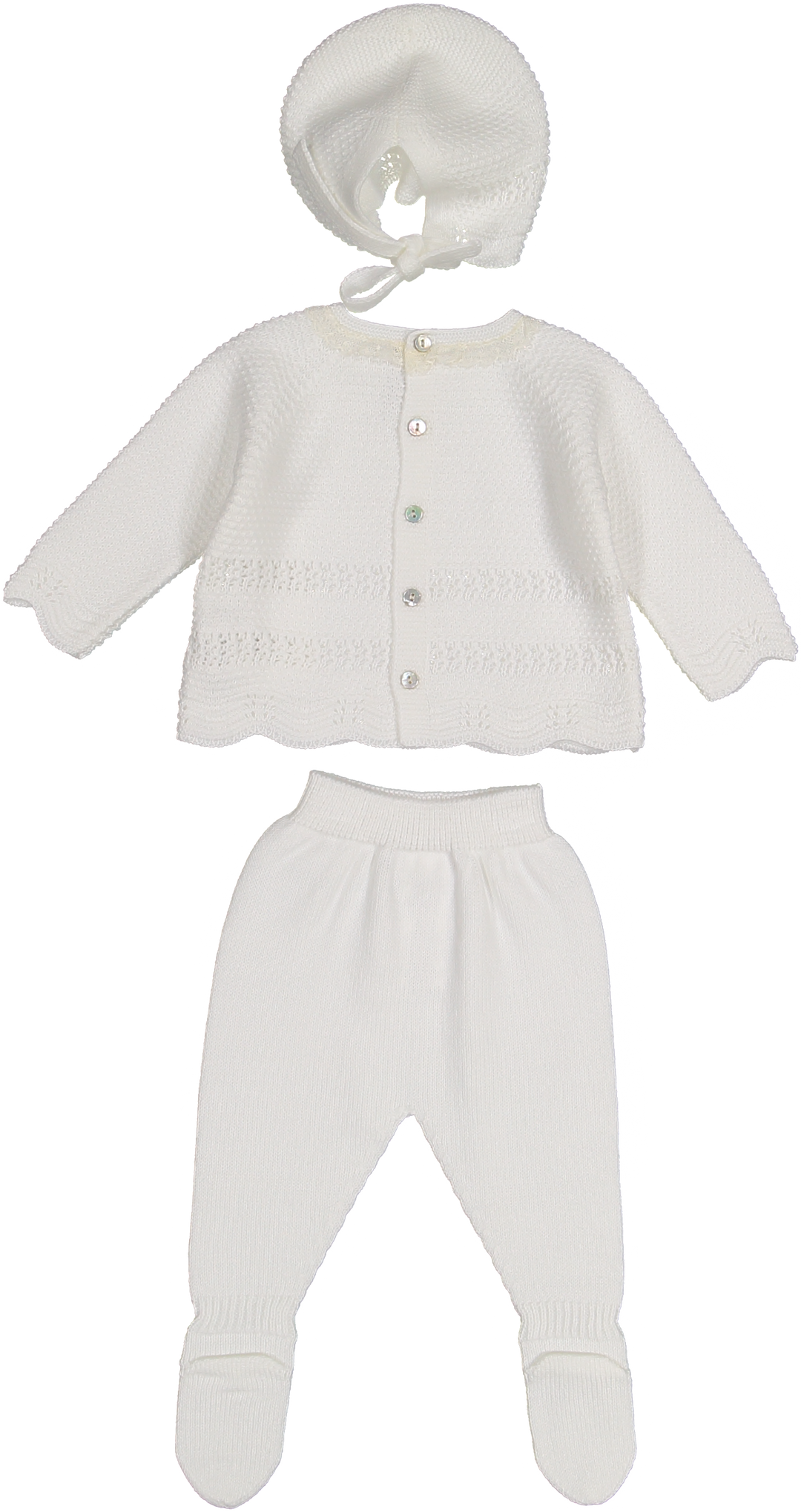 004-10213-SWEATER SET & BONNET-MARFIL