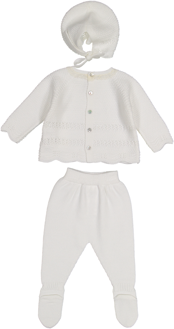 004-10213-SWEATER SET & BONNET-MARFIL