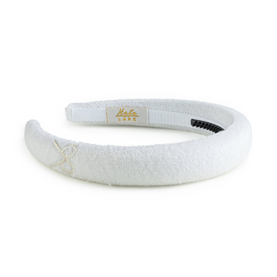 sterlh001-Signature terry logo headband white