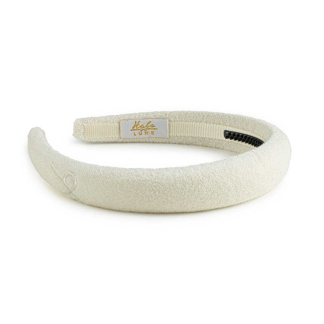 sterlh002-Signature terry logo headband ivory