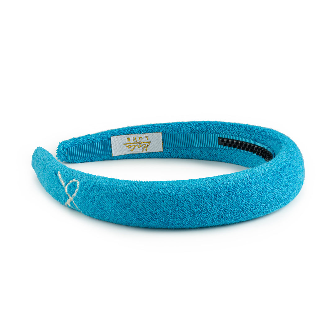 sterlh005-Signature terry logo headband teal