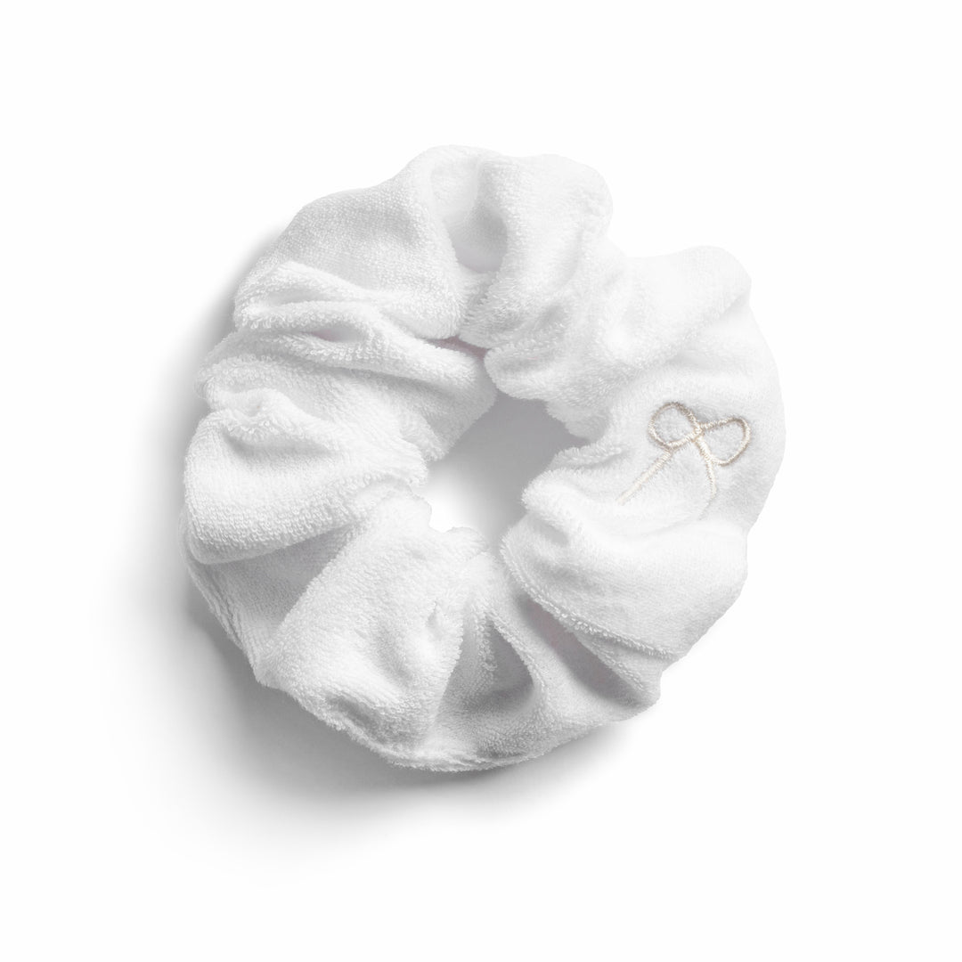 sterls001-Signature terry logo scrunchie white