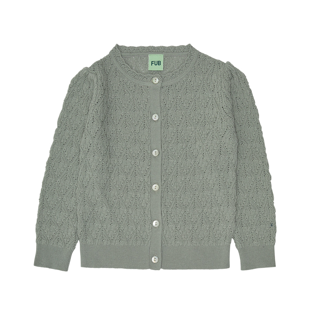 AW1622.Pointelle Cardigan-Pale Sage