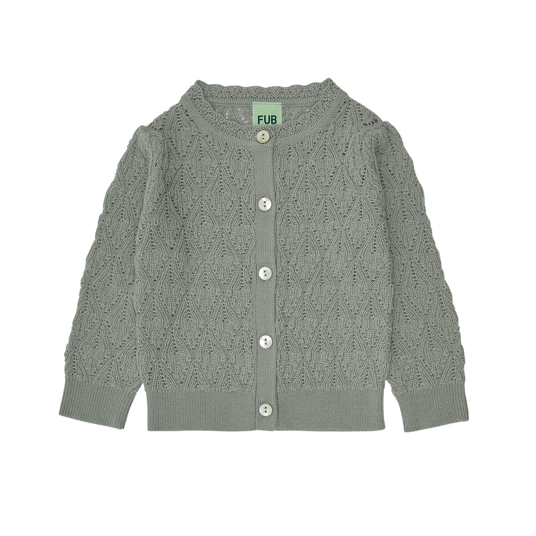 AW5022.Baby Pointelle Cardigan-Pale Sage