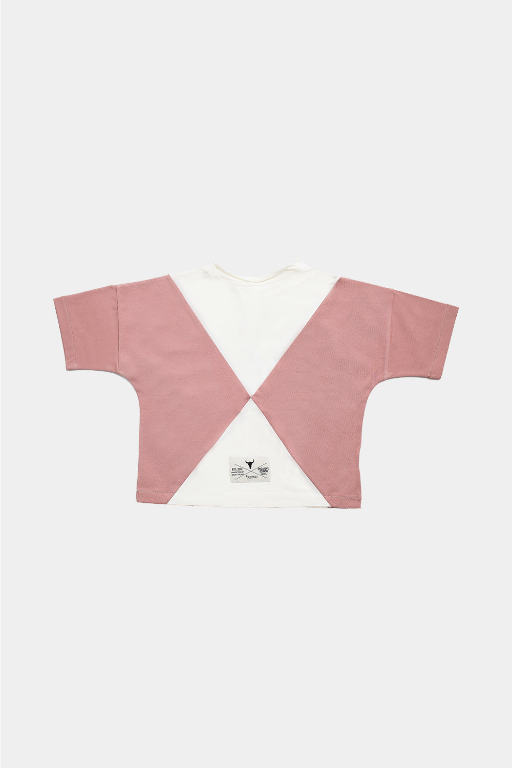 PANEL TEE-Pink/Ecru