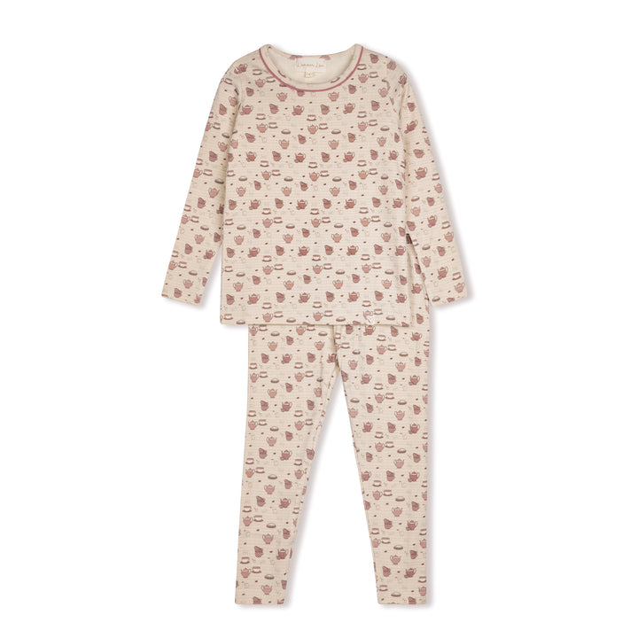 Tea Party Pajama-Wine