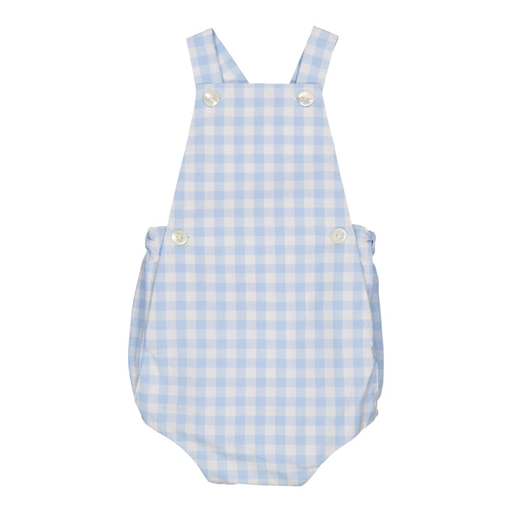 34274-LOAN BABY ROMPER-Light Blue Gingham