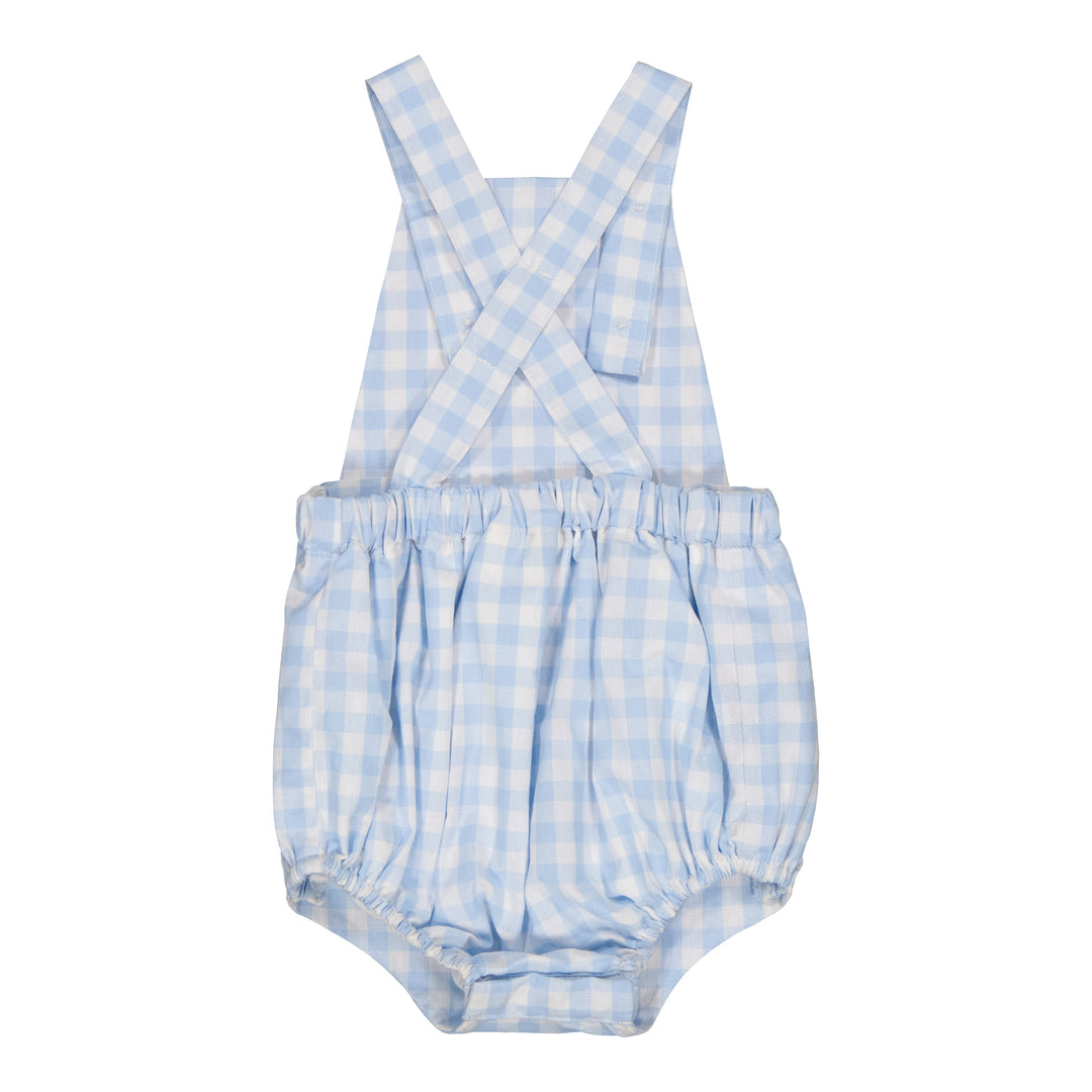 34274-LOAN BABY ROMPER-Light Blue Gingham