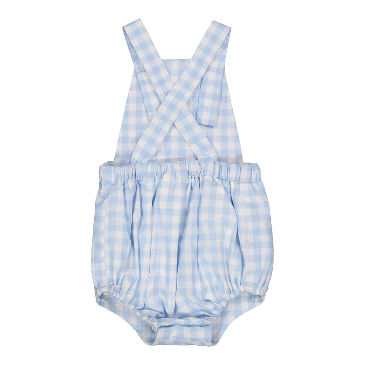 34274-LOAN BABY ROMPER-Light Blue Gingham
