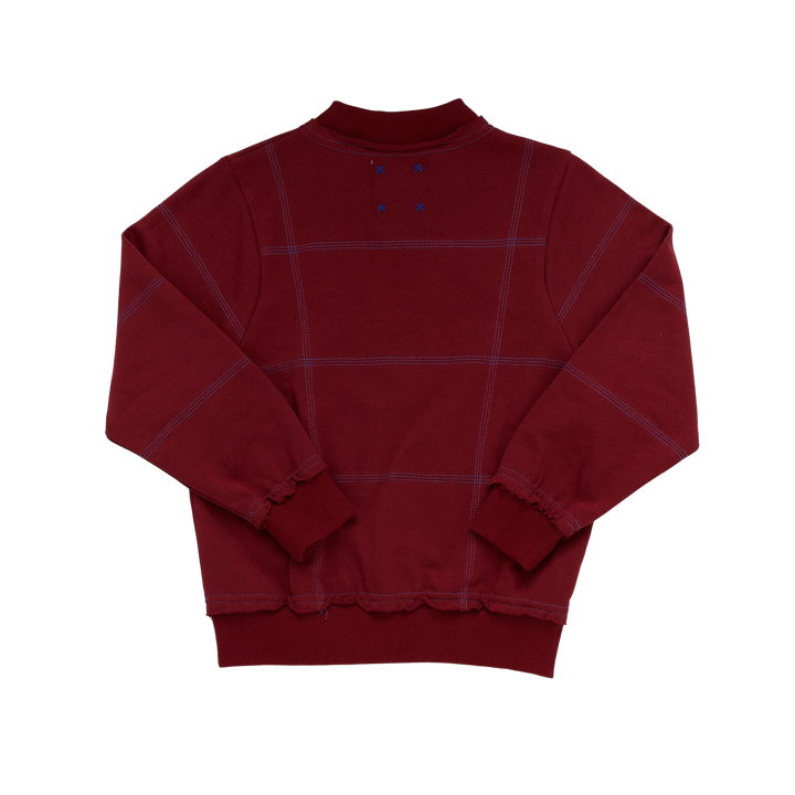 HK442-BURGANDY STITCHED TOP