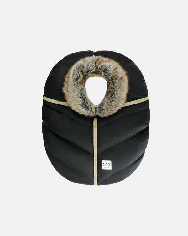 Car Seat Cover Coccon-Black Faux Fur