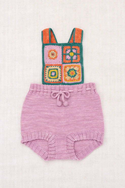 CROCHET AFGHAN ROMPER-Hazy Lilac