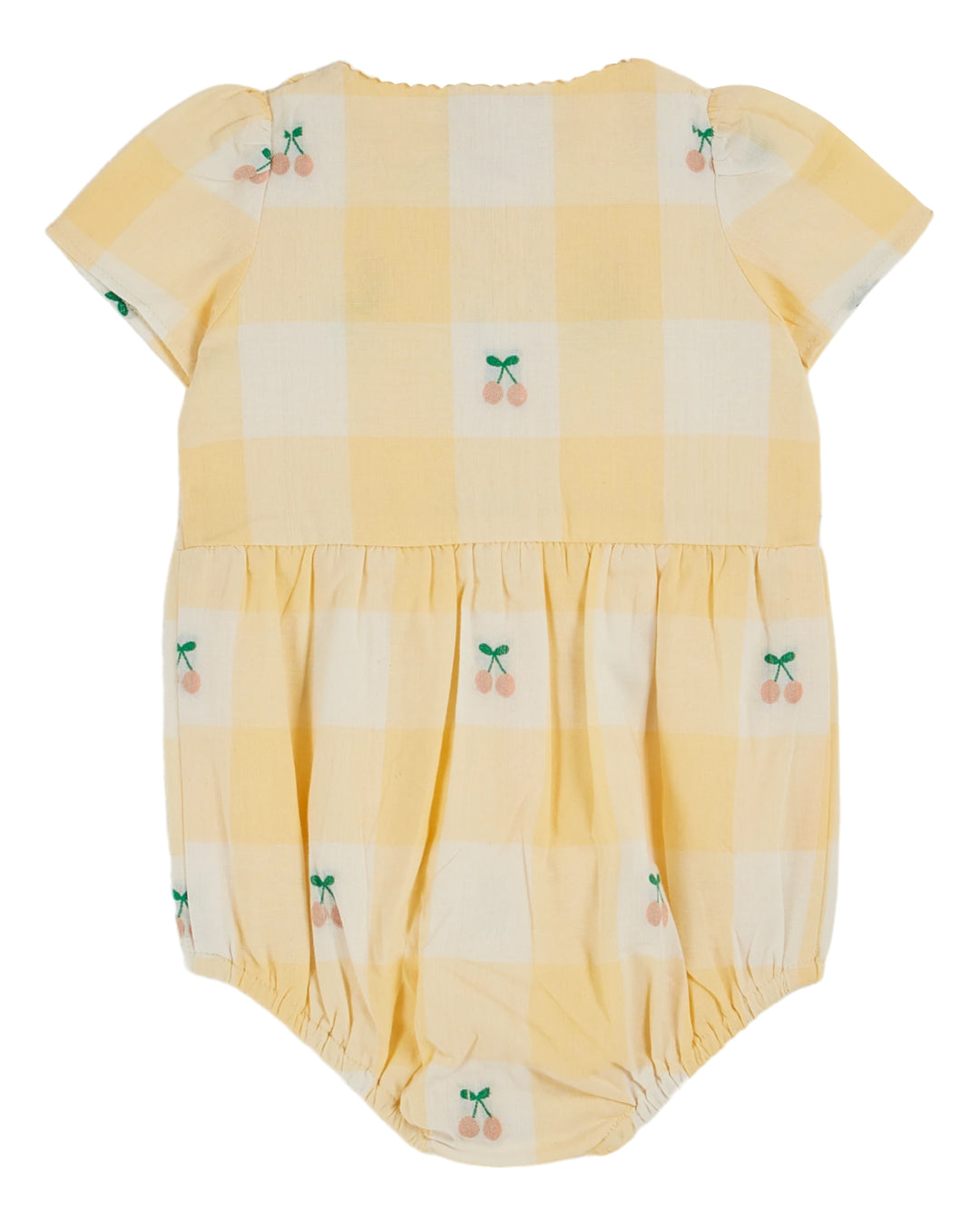 AB081A-SMOCKED ROMPER-VICHY CERISES