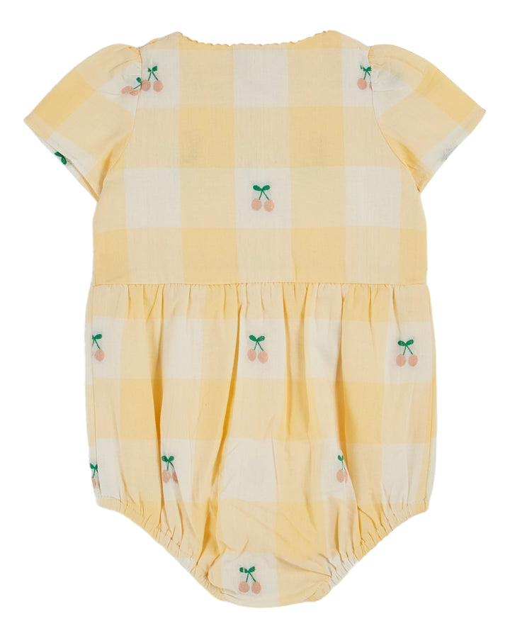AB081A-SMOCKED ROMPER-VICHY CERISES
