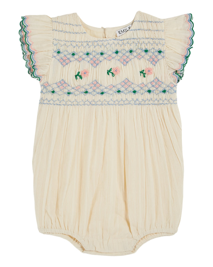 AB160-EMBROIDERED ROMPER-ECRU