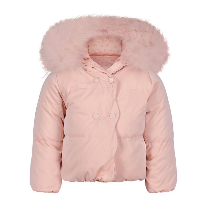 BFR7-REVERSIBLE PINK FLOWERS/PINK FUR