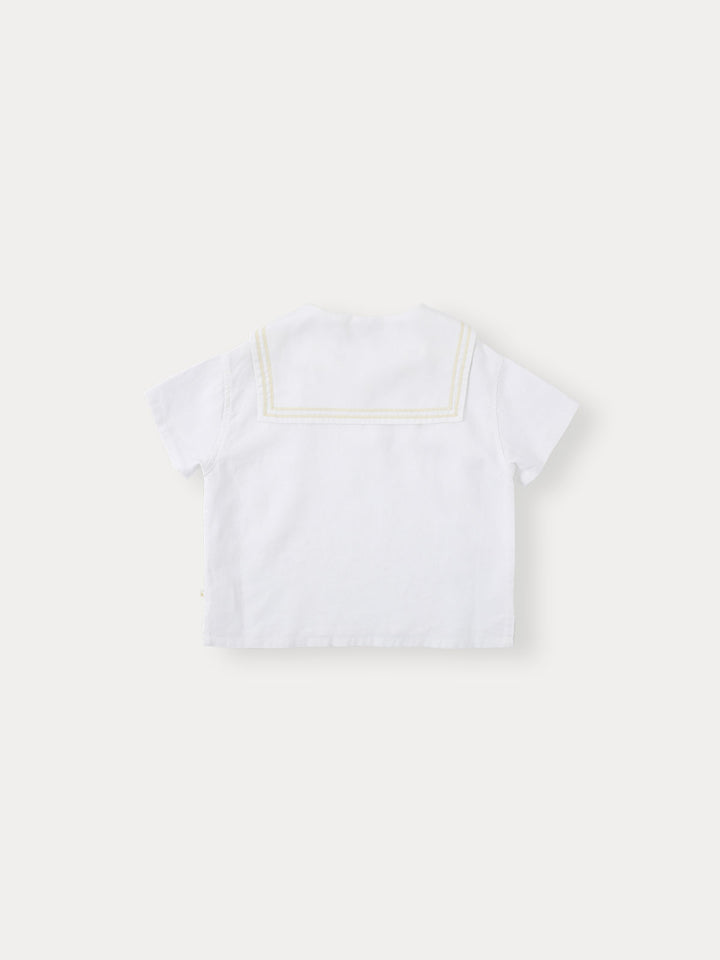 MARINE LINEN SHIRT-ivory