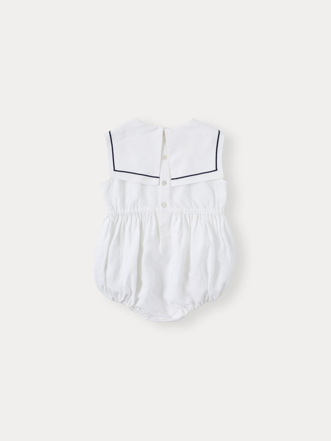 BABY-MARINE COLLAR ROMPER-ivory