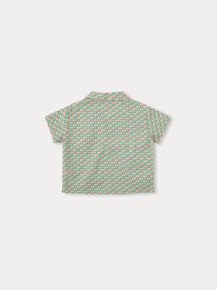 BLOCK HALF SHIRT-peach fuzz