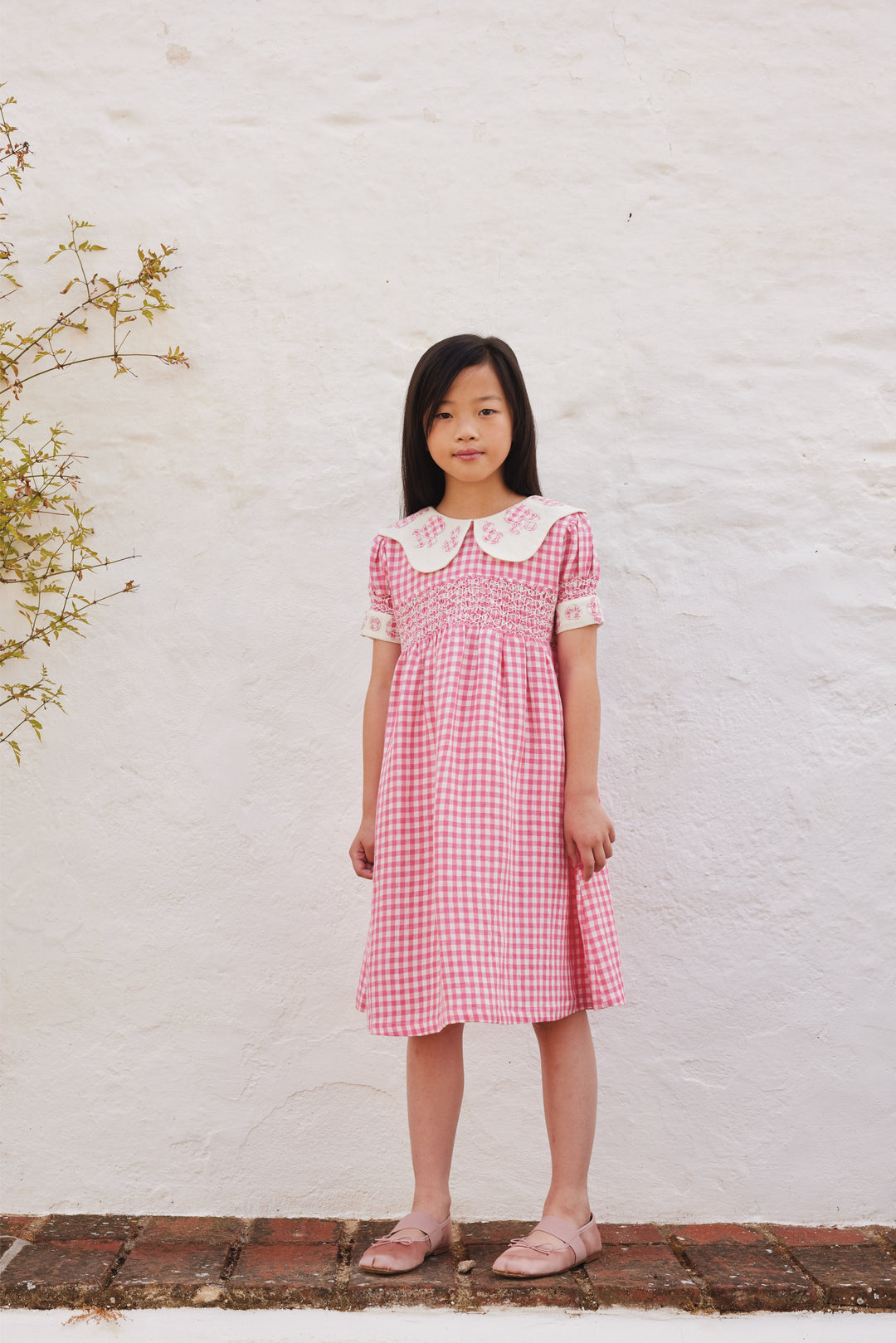 BELLA DRESS 3/4 SLV-Garden Gingham