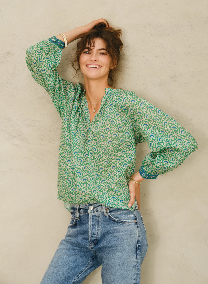 DANA PRINT L/S TOP-GREEN