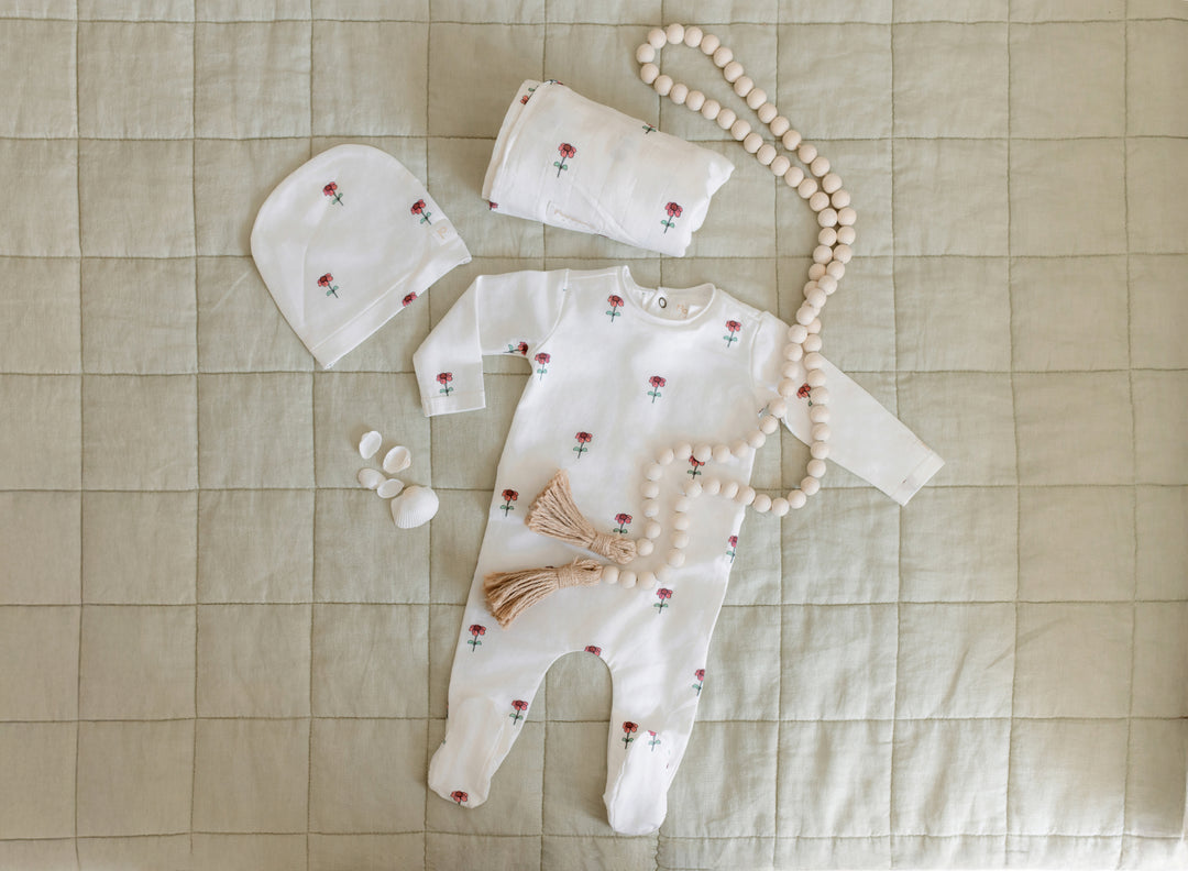DAISY PRINT SWADDLE SET-Pink