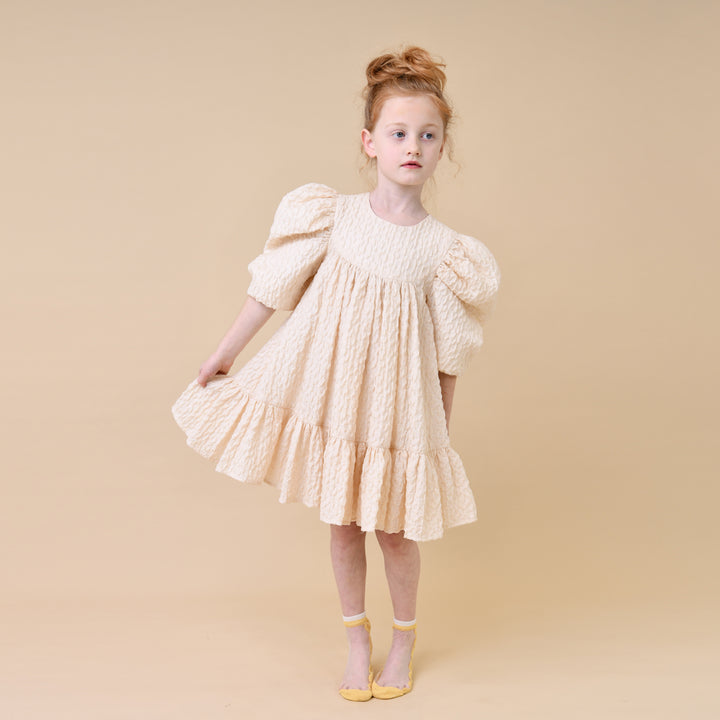 DARCY DRESS-Creme Flowers